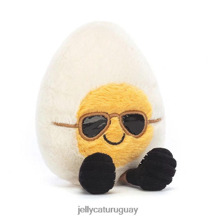 juguete Jellycat divertido huevo cocido chic blanco y amarillo T88T6255