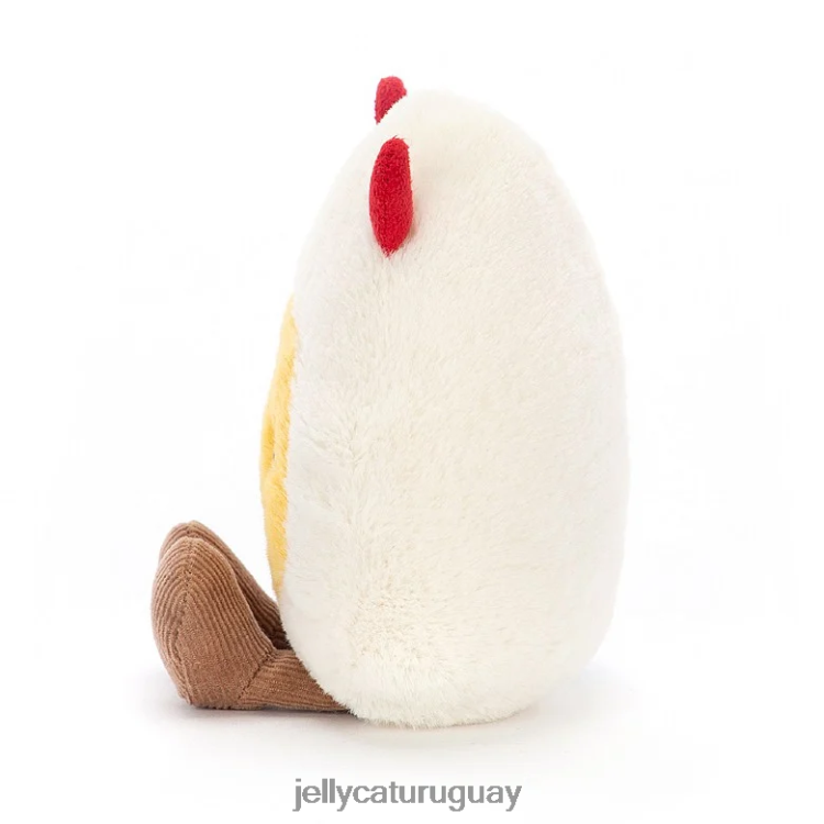 juguete Jellycat divertido huevo cocido chic blanco y amarillo T88T6255