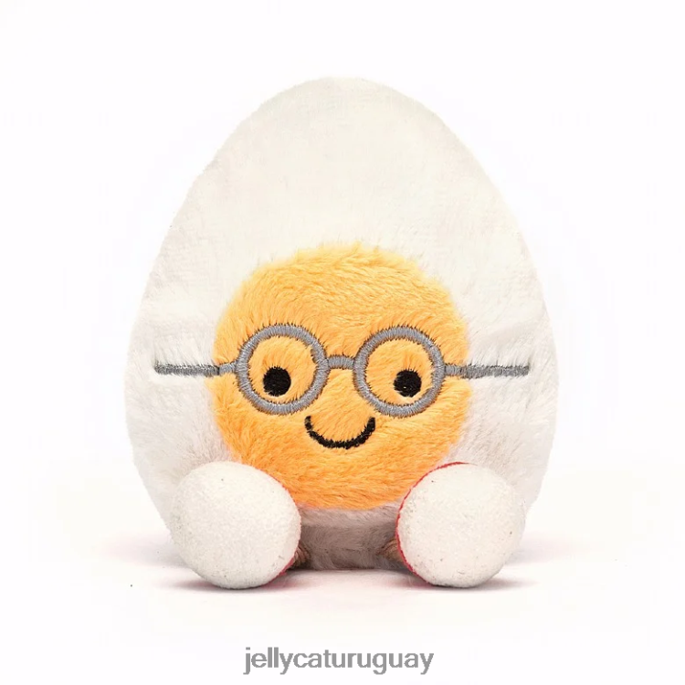 juguete Jellycat divertido huevo cocido chic blanco y amarillo T88T6255