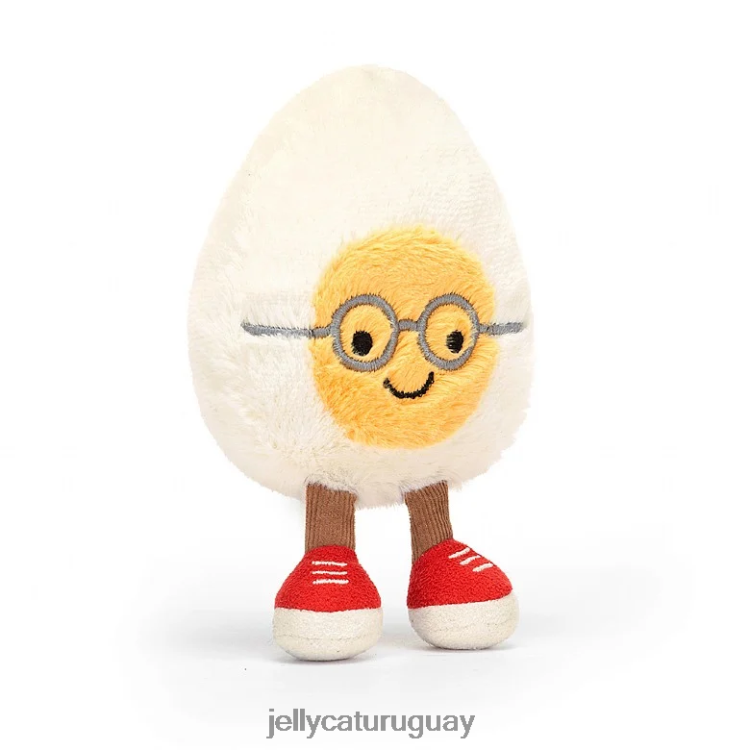 juguete Jellycat divertido huevo cocido chic blanco y amarillo T88T6255