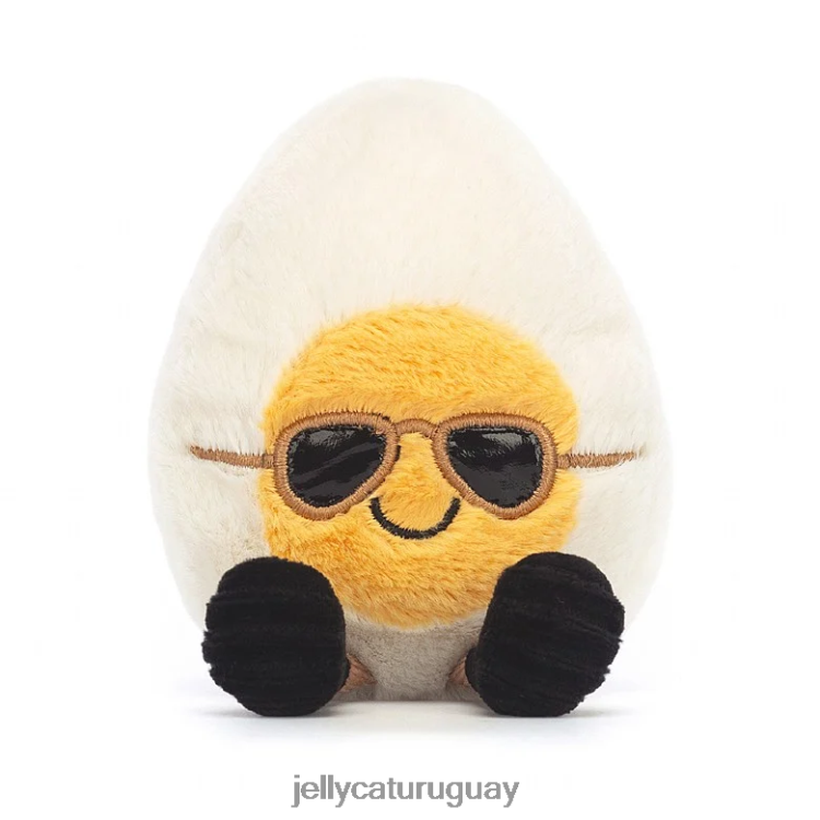 juguete Jellycat divertido huevo cocido chic blanco y amarillo T88T6255