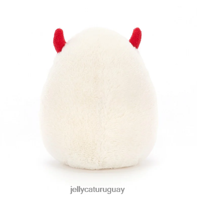 juguete Jellycat divertido huevo cocido friki amarillo y crema T88T6232