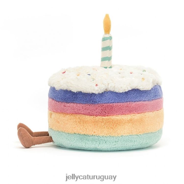 juguete Jellycat divertido pastel de cumpleaños arcoiris multicolor T88T62286