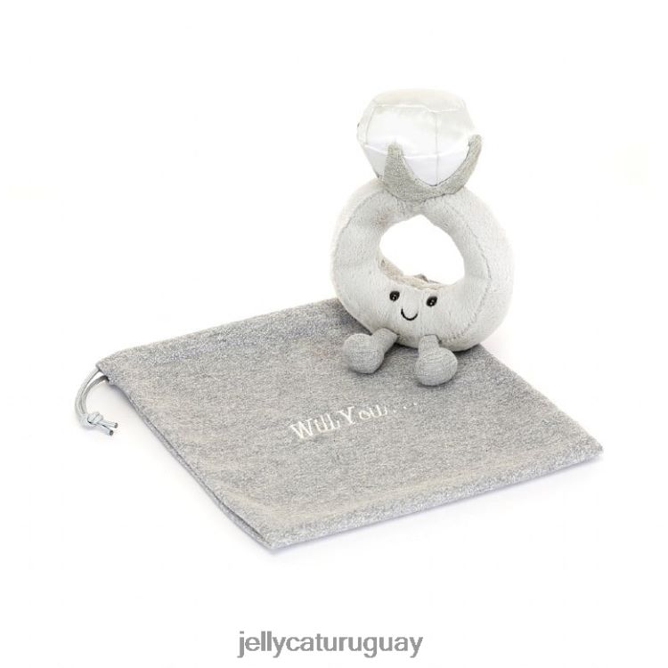 juguete Jellycat divertido anillo de diamantes gris T88T62535