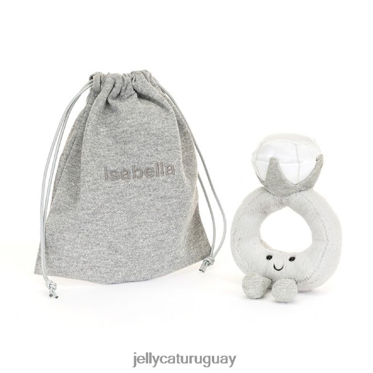 juguete Jellycat divertido anillo de diamantes gris T88T62535