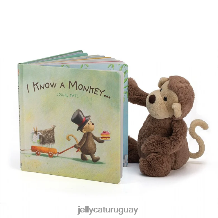 libro Jellycat Conozco un libro de monos y un mono tímido marrón. T88T62746