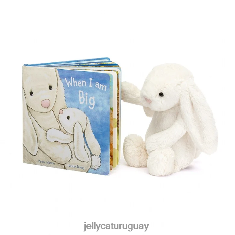 libro Jellycat cuando soy un libro grande y una crema de conejito tímido T88T62734