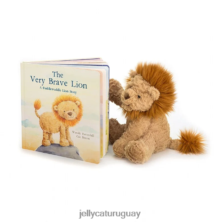 libro Jellycat el libro del león muy valiente y el bronceado del león fuddlewuddle T88T62692