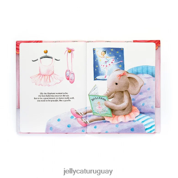 libro Jellycat elly bailarina libro y baile darcey elefante gris T88T62691