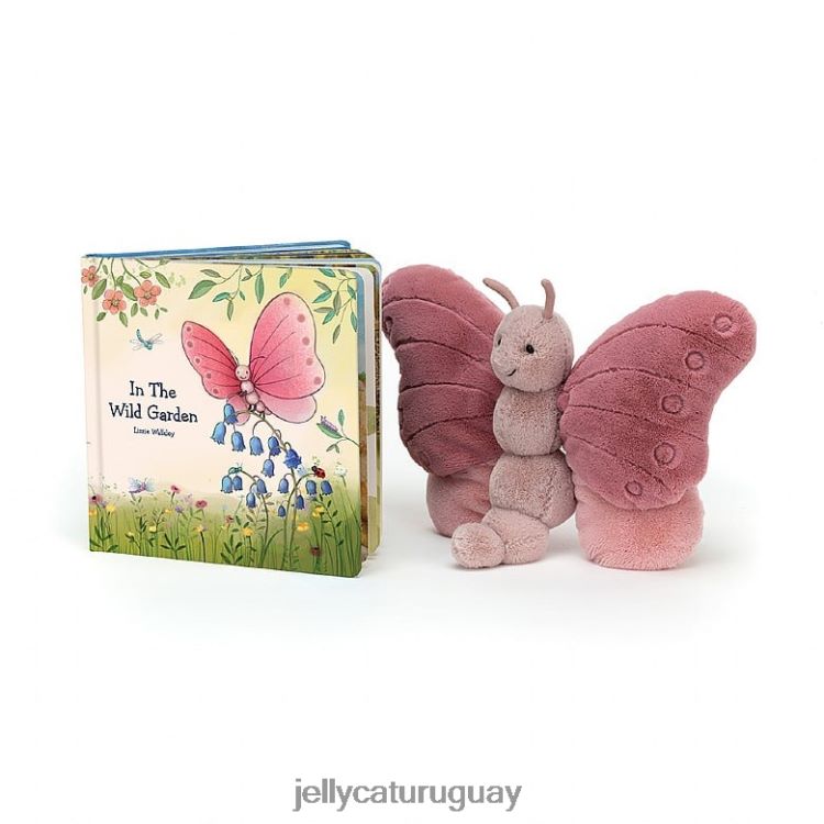libro Jellycat en el libro del jardín salvaje y beatrice mariposa rosa T88T62783