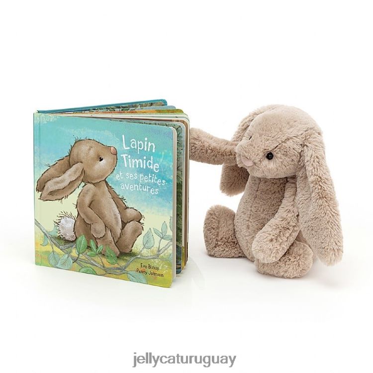 libro Jellycat lapin timide et ses petites aventures & tímido conejito beige T88T62706