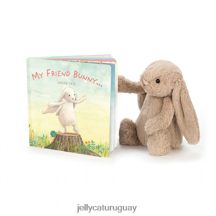 libro Jellycat libro de mi amigo conejito y conejito tímido beige T88T62704