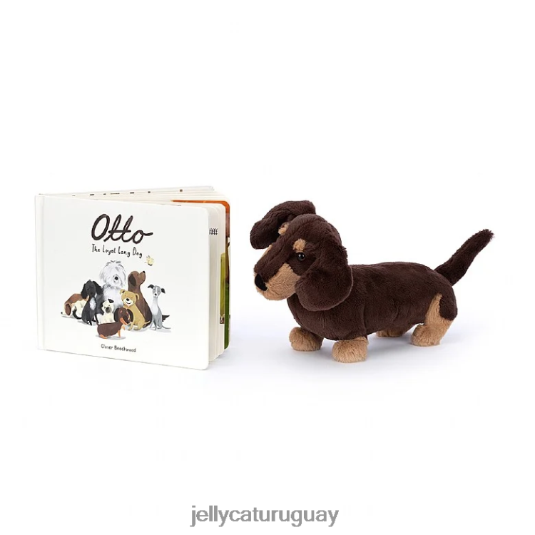 libro Jellycat otto el leal libro del perro largo y otto perro salchicha marrón T88T62730