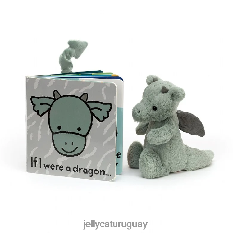 libro Jellycat Si yo fuera un libro de dragones y un tímido dragón verde T88T62808