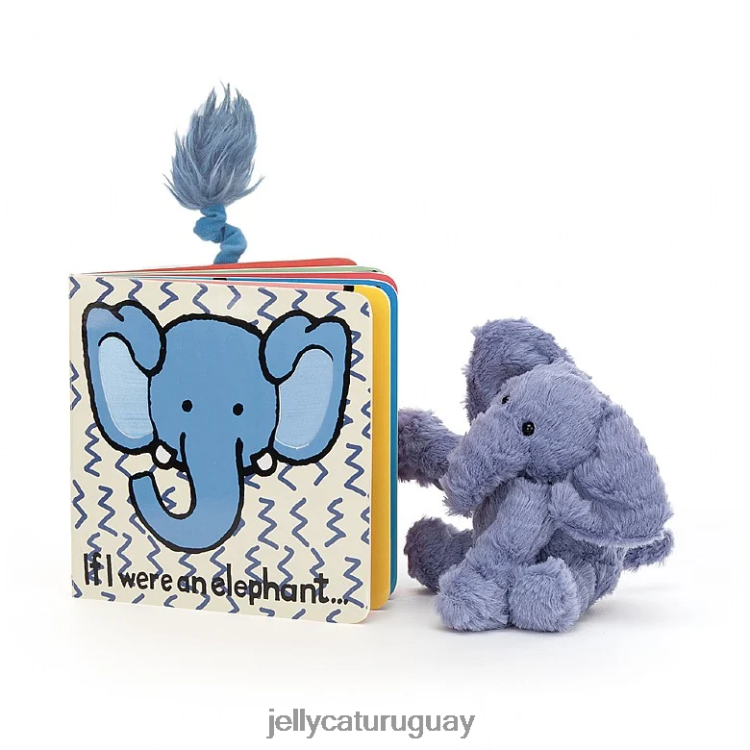 libro Jellycat si yo fuera un elefante libro y fuddlewuddle elefante azul T88T62745