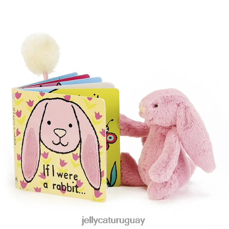 libro Jellycat si yo fuera un libro de conejos y un tímido conejito tulipán rosa T88T62705