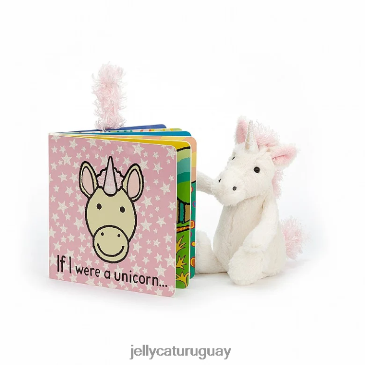 libro Jellycat si yo fuera un libro de unicornios y un tímido unicornio blanco T88T62770